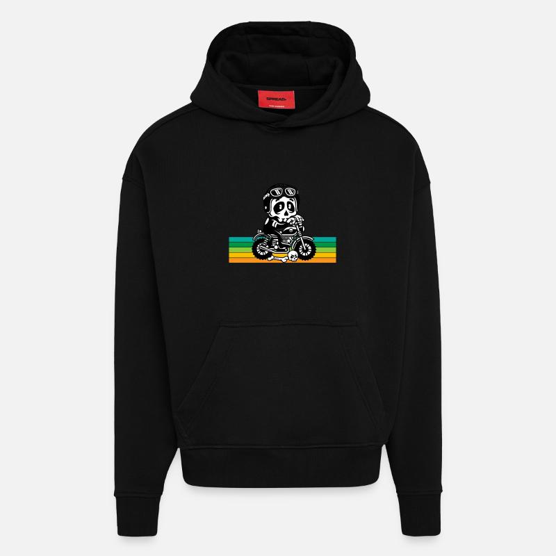 Totenkopf Motorrad - Hoodie- made by SPREAD - SOLID BLACK