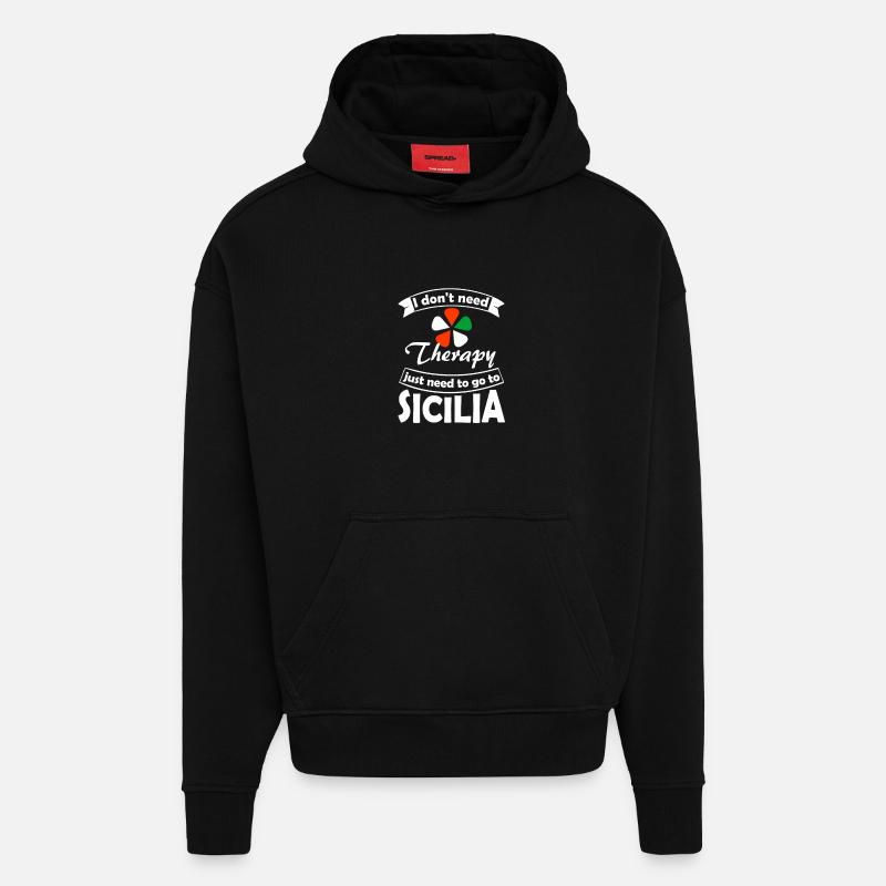 Sicily - Hoodie- made by SPREAD  - SOLID BLACK