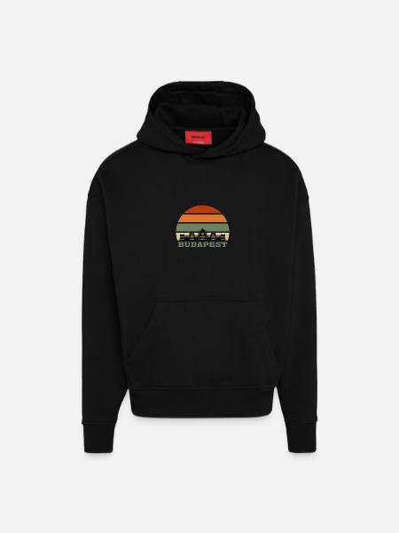 Budapest City Skyline Hungary Landmark - Hoodie- made by SPREAD  - SOLID BLACK