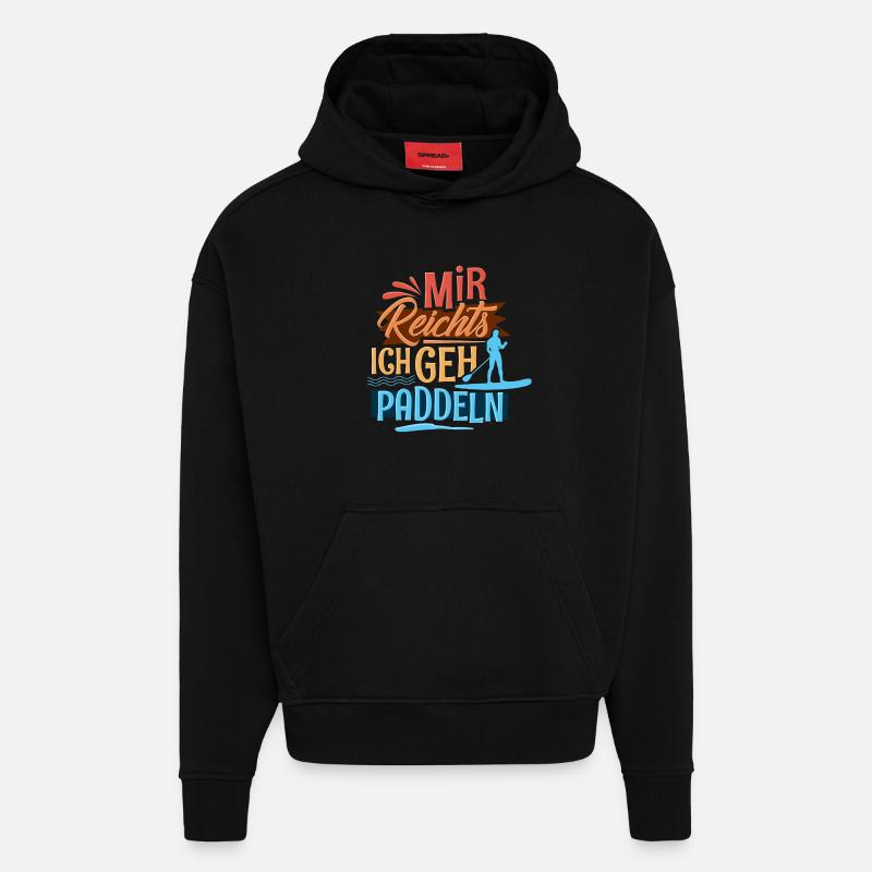 Stand up paddle - Sweat à capuche bio épais oversize fabriqué en UE - SOLID BLACK