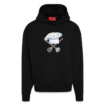 Chef's Hat Cooking Kitchen - Hoodie- made by SPREAD  - SOLID BLACK - Front