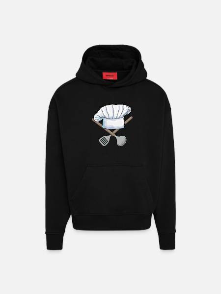 Chef's Hat Cooking Kitchen - Hoodie- made by SPREAD  - SOLID BLACK