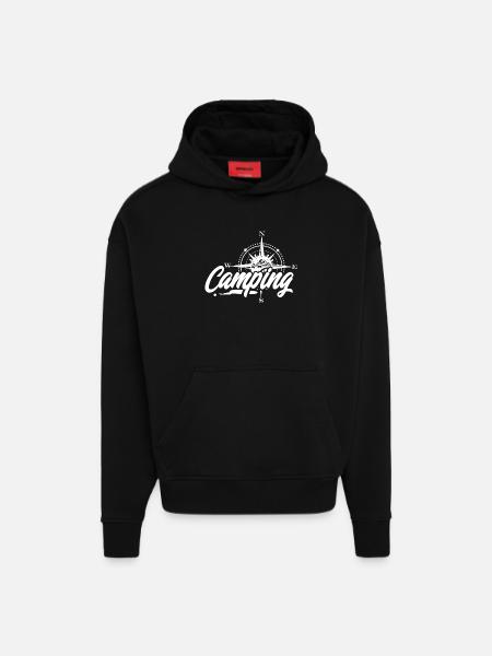 camping - Hoodie- made by SPREAD  - SOLID BLACK
