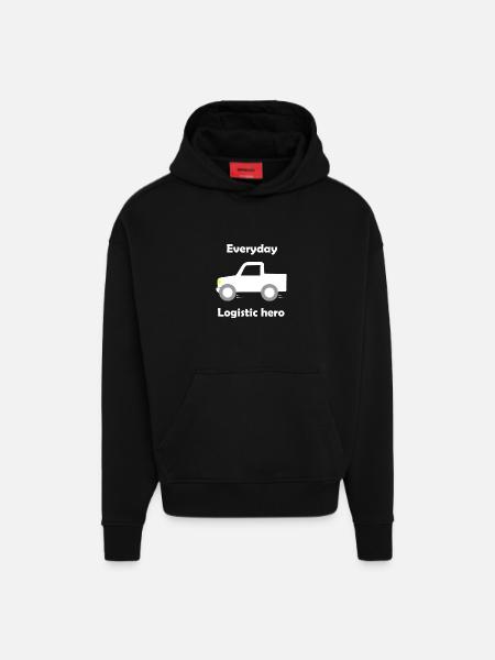 Logistics and transport - Hoodie- made by SPREAD - SOLID BLACK