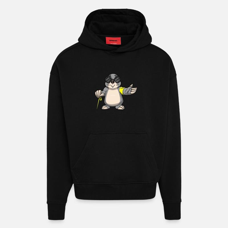 Mole Cane - Hoodie- made by SPREAD  - SOLID BLACK