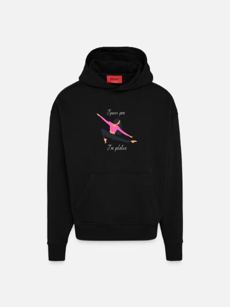 J'peux pas j'ai pilâtes - Sweat à capuche bio épais oversize fabriqué en UE - SOLID BLACK