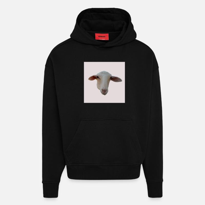 mouton - Sweat à capuche bio épais oversize fabriqué en UE - SOLID BLACK