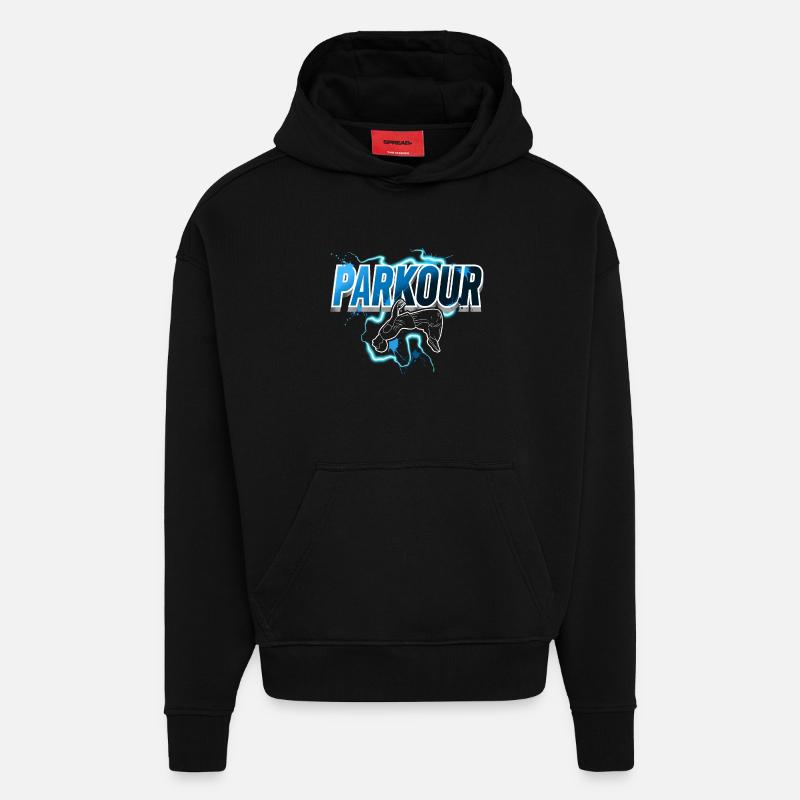 Parkour - Sweat à capuche bio épais oversize fabriqué en UE - SOLID BLACK