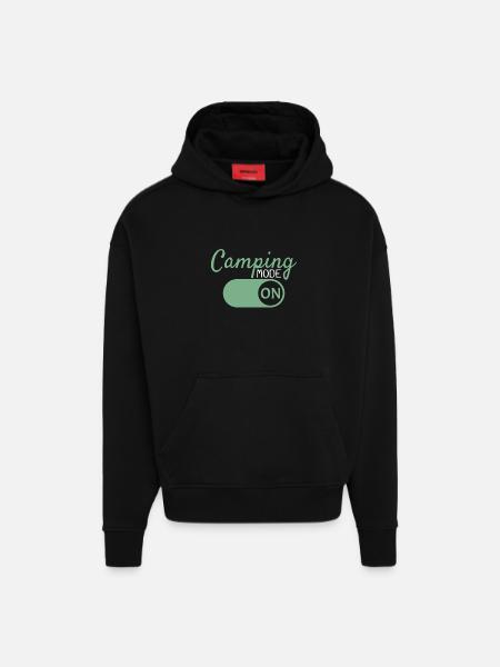 Camping Mode On - Hoodie- made by SPREAD  - SOLID BLACK