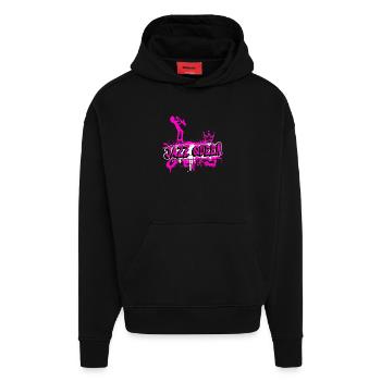 Graffiti de Jazz Queen - Sweat à capuche bio épais oversize fabriqué en UE - SOLID BLACK - Devant