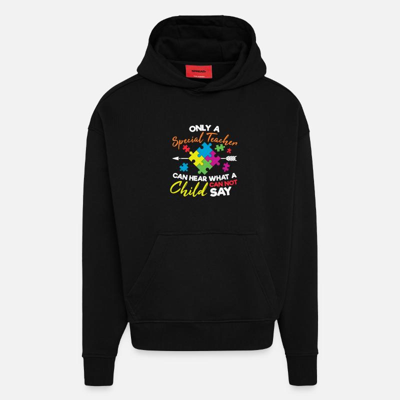Autismus Bewusstsein Speziallehrer Puzzle - Hoodie- made by SPREAD  - SOLID BLACK