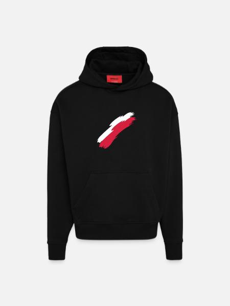 Pologne - Sweat à capuche bio épais oversize fabriqué en UE - SOLID BLACK