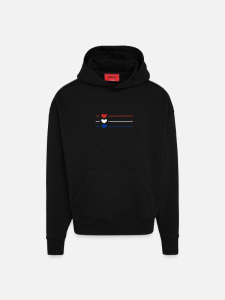 Islande - Sweat à capuche bio épais oversize fabriqué en UE - SOLID BLACK