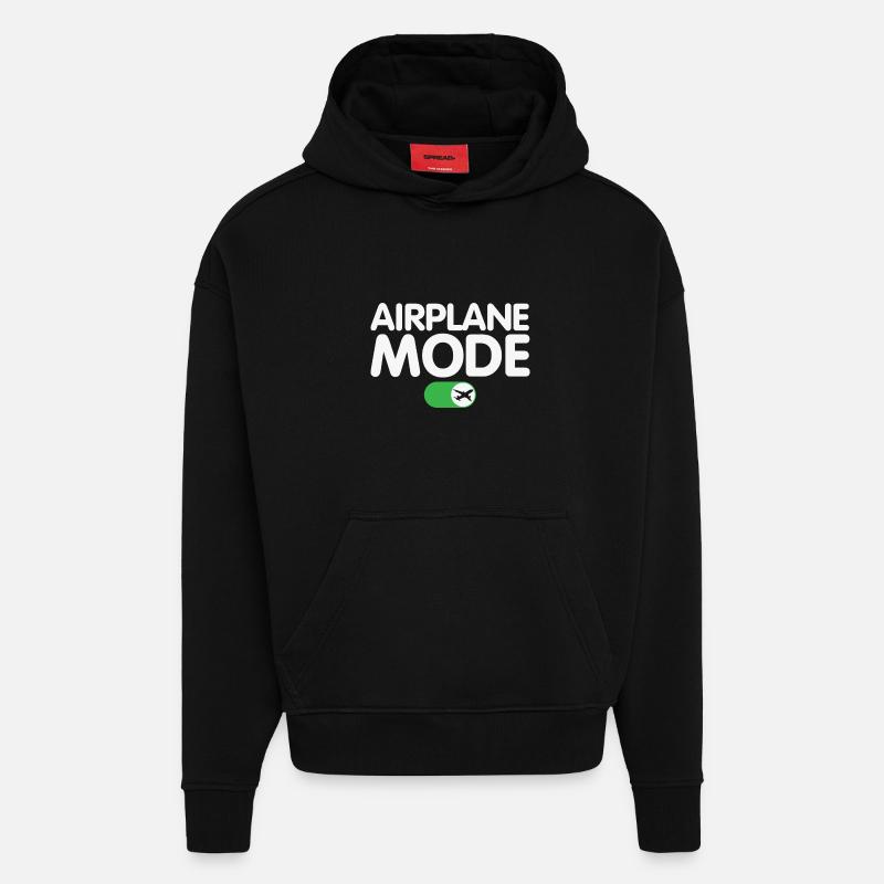 Flugzeugmodus auf lustigem Pilotendesign - Hoodie- made by SPREAD  - SOLID BLACK