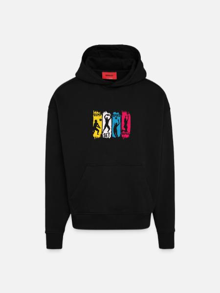 Volleyball Bump Set Spike Repeat - Hoodie- made by SPREAD  - SOLID BLACK
