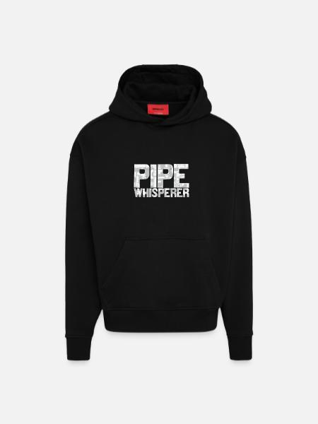 Plumber Design Pipe Whisperer - Hoodie- made by SPREAD - SOLID BLACK