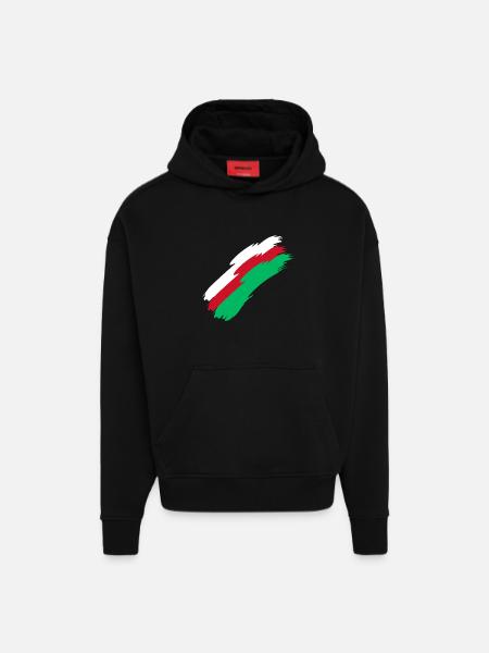 Madagascar - Sweat à capuche bio épais oversize fabriqué en UE - SOLID BLACK