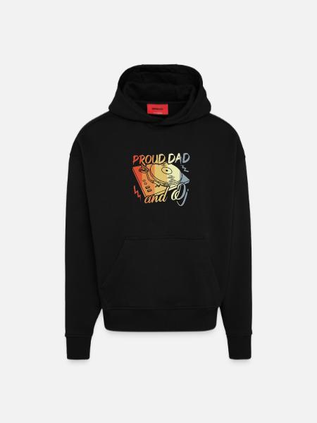 Diskjockey Papa - Hoodie- made by SPREAD  - SOLID BLACK