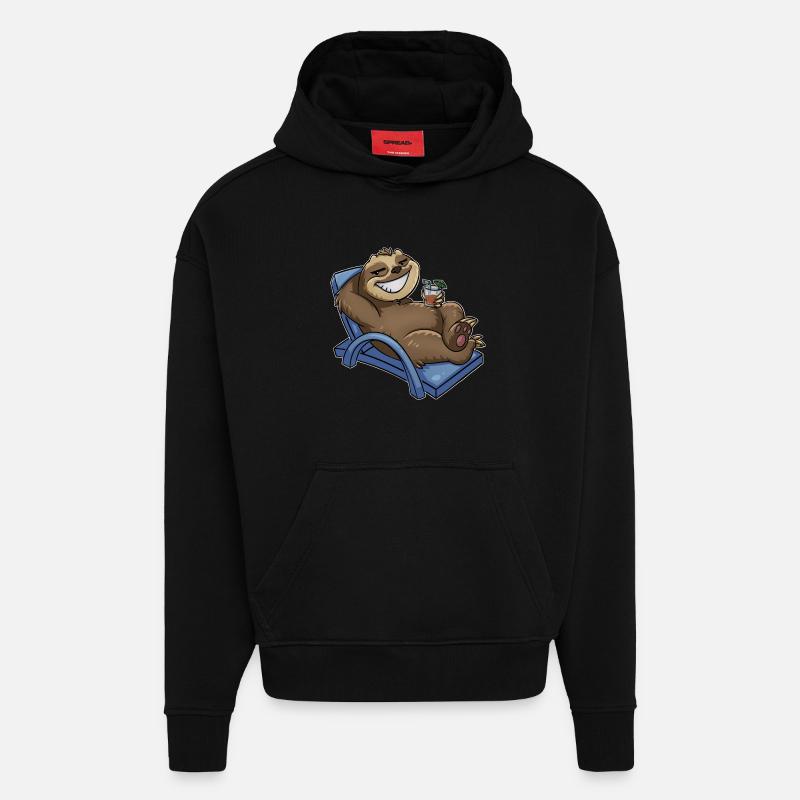 Sloth - Hoodie- made by SPREAD  - SOLID BLACK