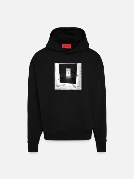 Fenster Nordspanien - Hoodie- made by SPREAD  - SOLID BLACK