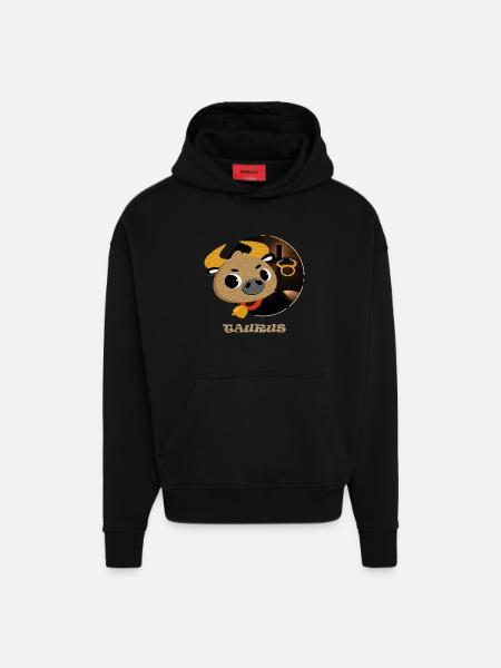 Sternzeichen Stier - Hoodie- made by SPREAD - SOLID BLACK