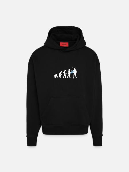 Greek Evolution Superhero Greek Flag - Hoodie- made by SPREAD - SOLID BLACK