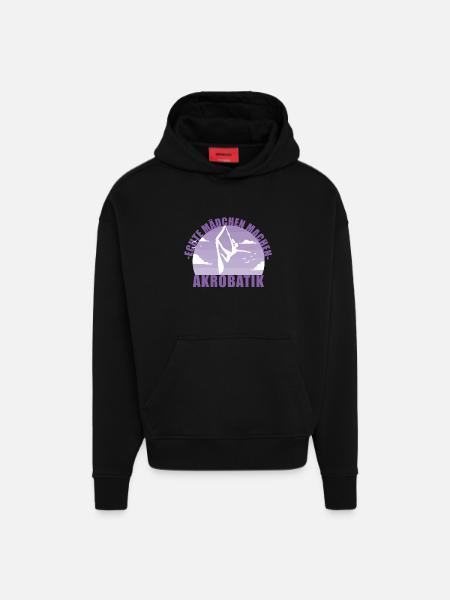 Echte Mädchen machen Akrobatik! Geschenk - Hoodie- made by SPREAD - SOLID BLACK