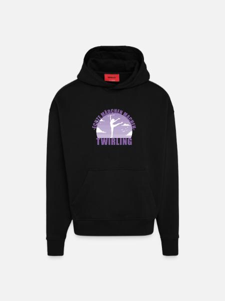 Echte Mädchen machen Twirling - Hoodie- made by SPREAD  - SOLID BLACK