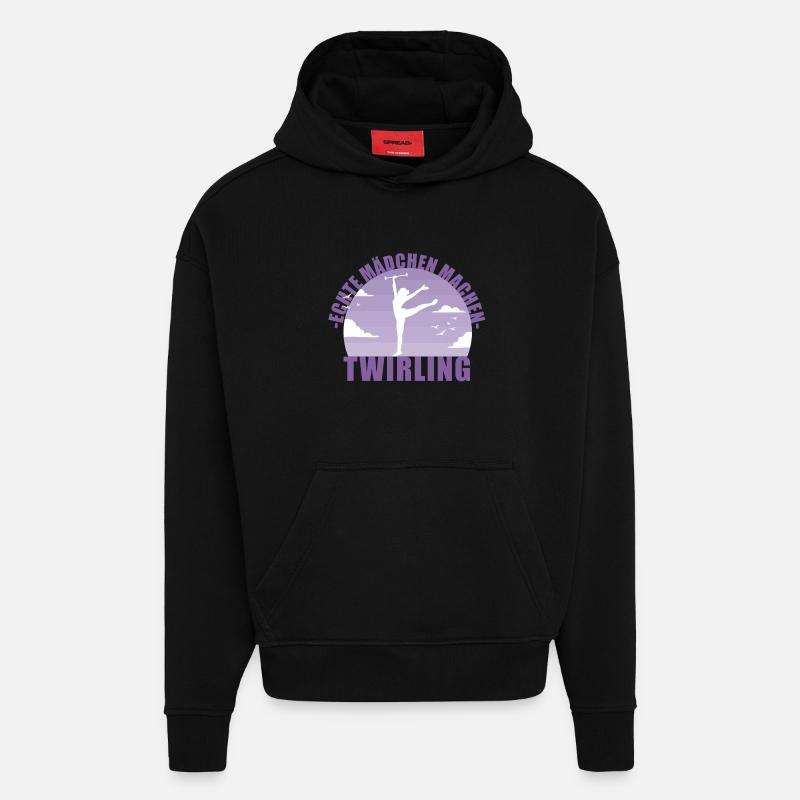 Echte Mädchen machen Twirling - Hoodie- made by SPREAD  - SOLID BLACK