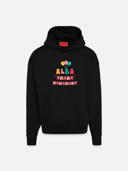 Alba t-shirt happy birthday happy birthday - Hoodie- made by SPREAD  - SOLID BLACK