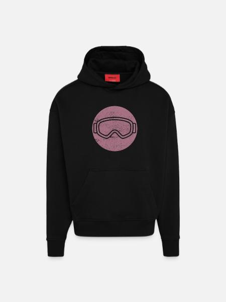 Ski - Ski holiday and skiing retro - Hoodie- made by SPREAD - SOLID BLACK
