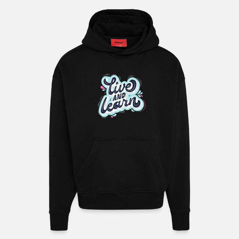 live and learn - Hoodie- made by SPREAD  - SOLID BLACK