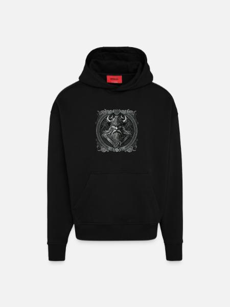 Viking#01 - Hoodie- made by SPREAD - SOLID BLACK