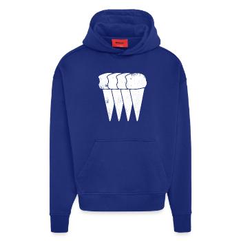 Cornets de crème glacée - Sweat à capuche bio épais oversize fabriqué en UE - Iconic Blue - Devant
