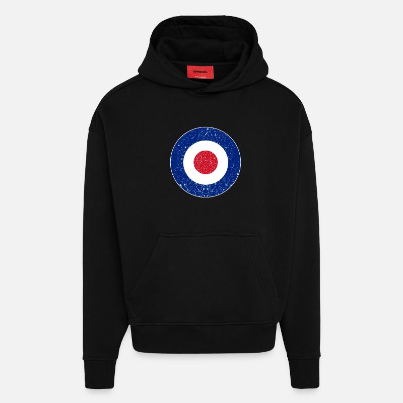 Roundel - Sweat à capuche bio épais oversize fabriqué en UE - SOLID BLACK