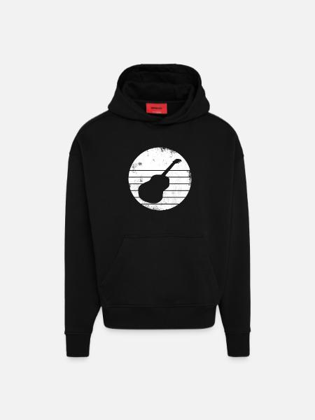 Guitar Sketch - Hoodie- made by SPREAD - SOLID BLACK