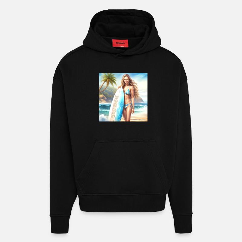 Mädchen Action Surf 2 - Hoodie- made by SPREAD  - SOLID BLACK