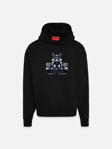Viking Deadlift Gift - Hoodie- made by SPREAD  - SOLID BLACK