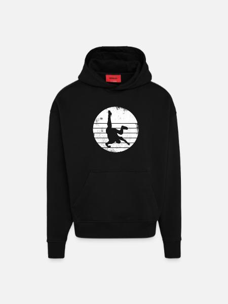 Breakdancer Sketch - Hoodie- made by SPREAD - SOLID BLACK