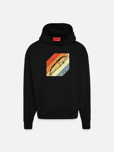 Retro Archery - Hoodie- made by SPREAD - SOLID BLACK