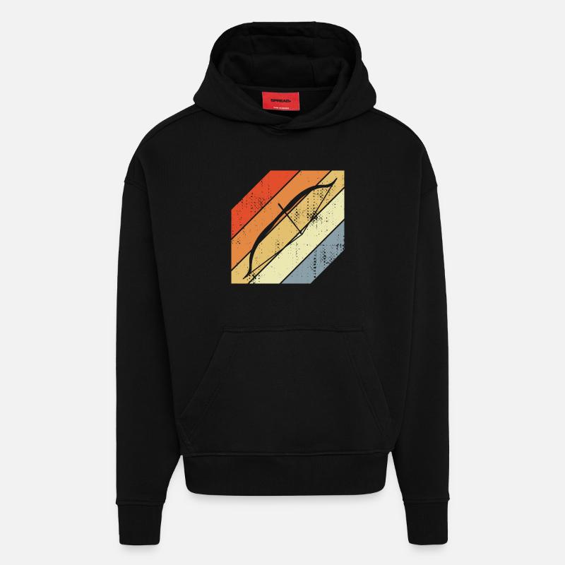 Retro Bogensport - Hoodie- made by SPREAD  - SOLID BLACK