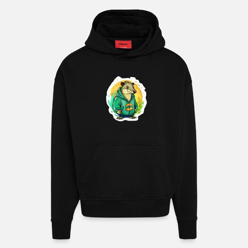 Little Water Rat - Hoodie- made by SPREAD  - SOLID BLACK