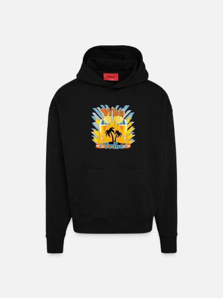 Party Time - Hoodie- made by SPREAD - SOLID BLACK