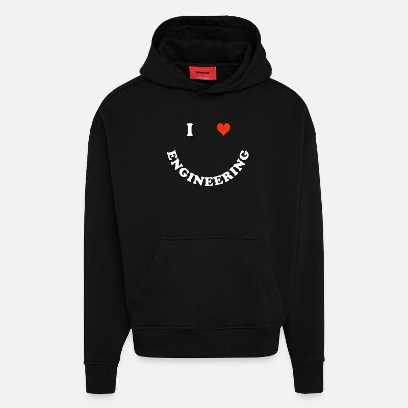 engineer - Hoodie- made by SPREAD  - SOLID BLACK