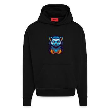 Igel Bunte Kawaii Cartoon Figur Clipart - Hoodie- made by SPREAD  - SOLID BLACK - Vorne