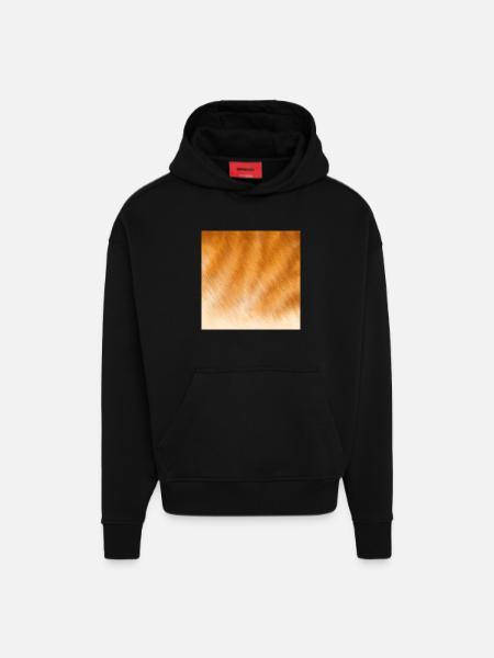 Red cat fur - Hoodie- made by SPREAD - SOLID BLACK