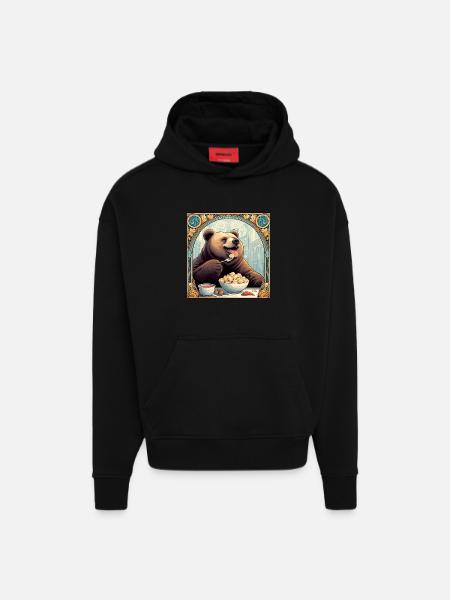 Pelmeni Bear Russian Gift - Hoodie- made by SPREAD  - SOLID BLACK