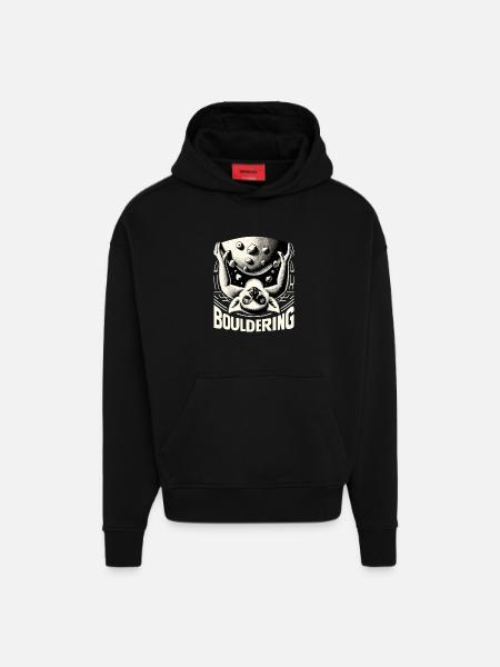 Bouldering Lemur Climbing Gift - Hoodie- made by SPREAD - SOLID BLACK
