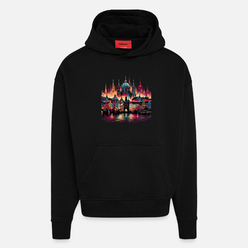 Prag Hauptstadt Tschechien Geschenk - Hoodie- made by SPREAD  - SOLID BLACK