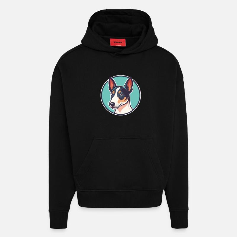 Glatter Foxterrier Hunderasse Karikatur Kawaii - Hoodie- made by SPREAD  - SOLID BLACK
